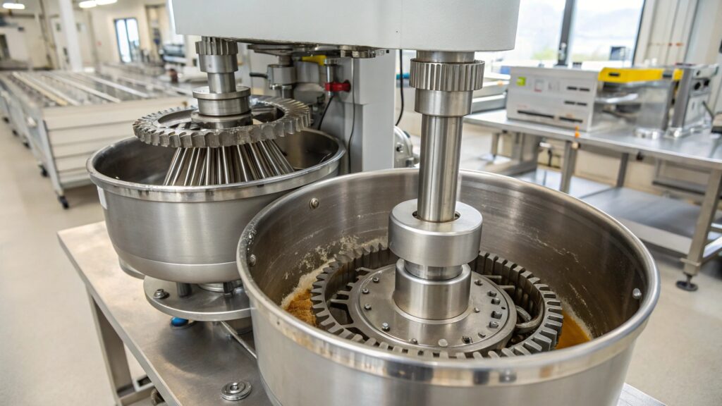 Double planetary mixer mechanism animation