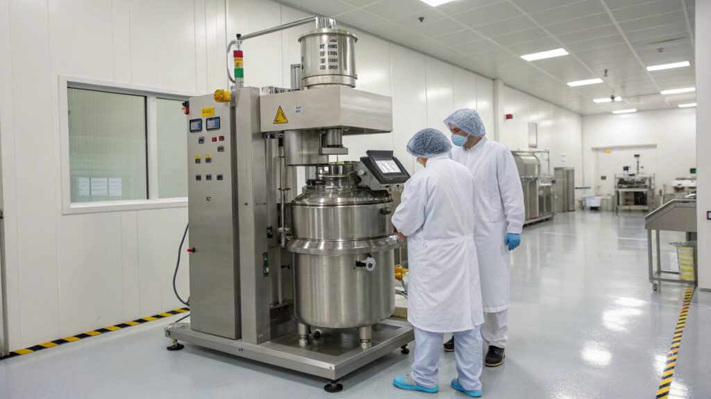Double planetary mixer pharmaceutical compliance